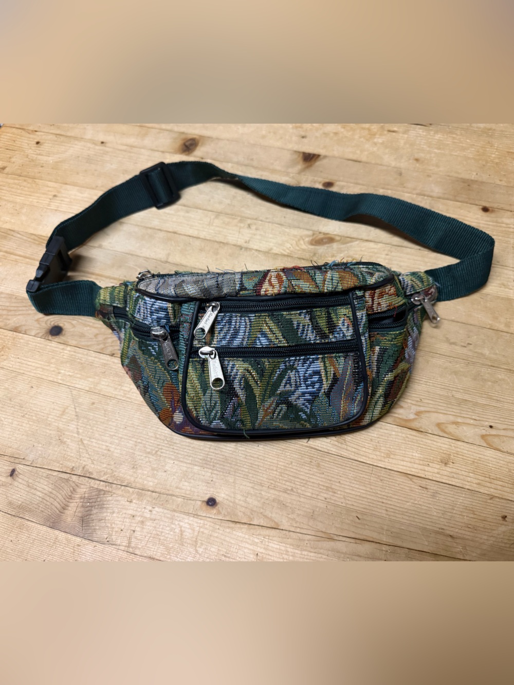 Unbranded Green Multi-Pattern Men's Waist Bag